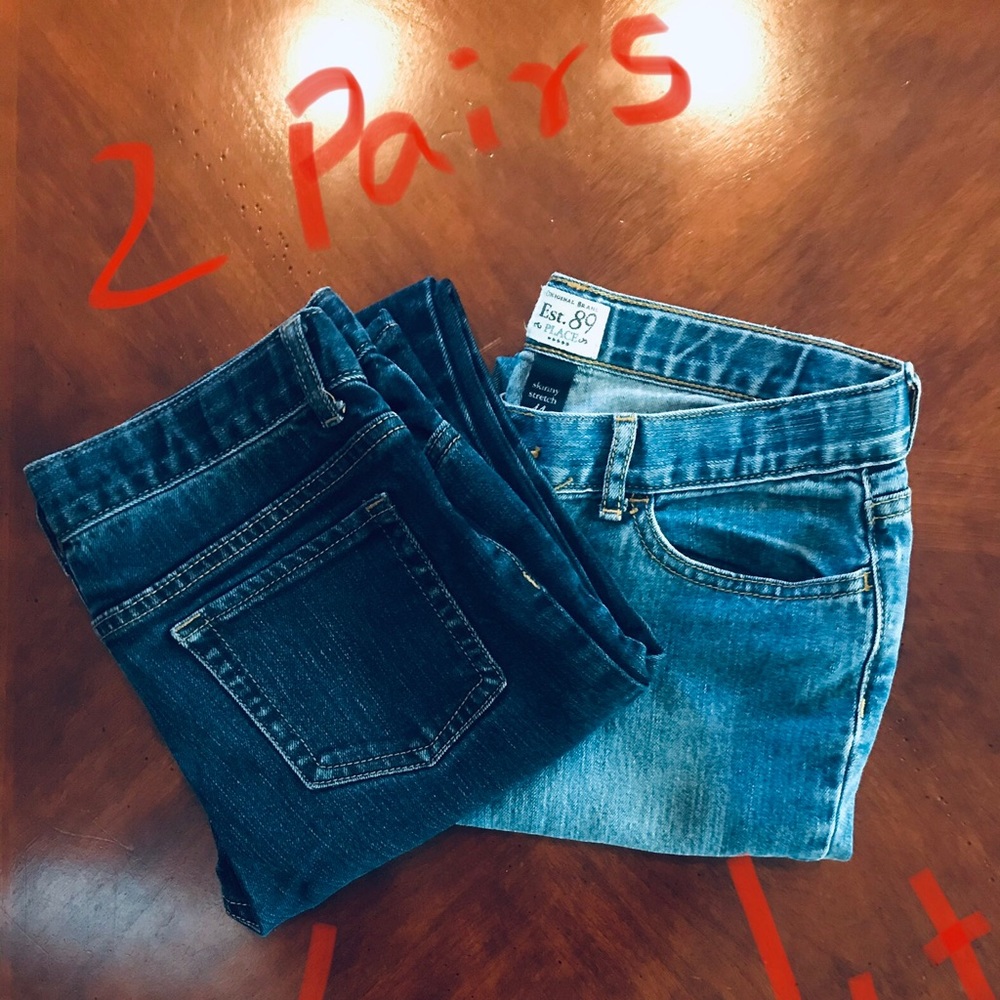 Light, Dark Blue Skinny Stretch Jeans Girls Size14